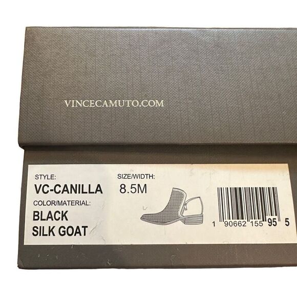 Vince Camuto Canilla black silk goat booties- size 8.5 - Picture 7 of 7